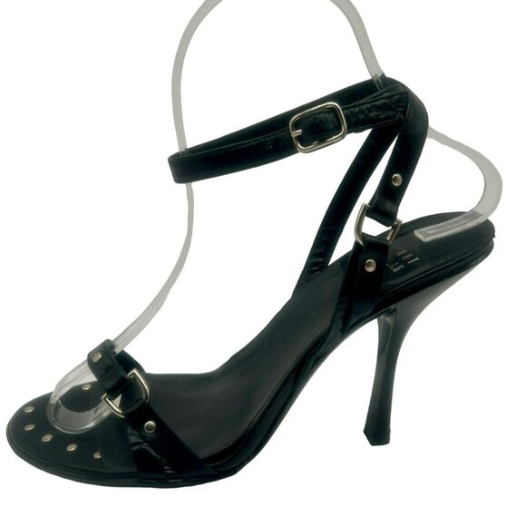 Stuart Weitzman Barely There Strappy Heels Women Size 6 Black Stiletto Event - Picture 1 of 13